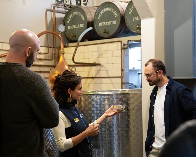 Edinburgh: Pickering's Gin Jolly Tour (Distillery & Tasting) - Inside the distillery with Gertrude and Emily
